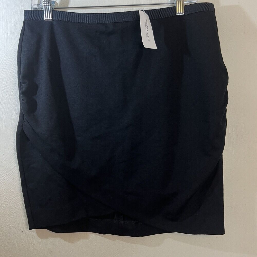 Banana Republic Alli Skirt Sz 12 Black Envelope Pencil Skirt Side Ruching NEW